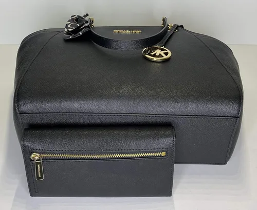 Vista 6 de Michael Kors Jet Set - bolsa de hombro para viaje con cadena grande billetera triple Michael Kors Jet Set negro L