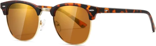Vista 50 de AEVOGUE Gafas de sol polarizadas para mujeres y hombres semi marco retro gafas de sol AE0369