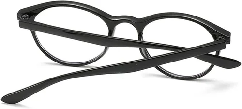Vista 3 de Gafas retro de miopía para hombres y mujeres, uso diario, gafas de miopía, gafas de distancia para conducir Negro