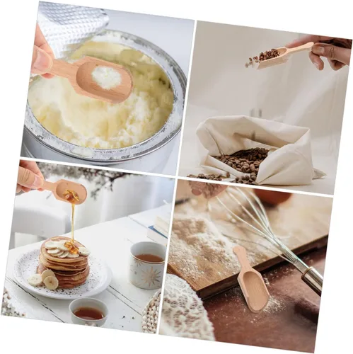 Vista 6 de KICHOUSE Cuchara de madera, 24 cucharas de té, cucharadita de té, cucharadita de café, cuchara de café de madera, mini cucharas de cocina, cucharas