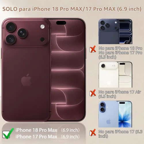 Vista 2 de LOHASIC Funda de piel de lujo para iPhone 18 Pro Max/iPhone 17 Pro Max Beige