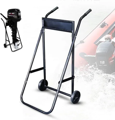 Vista 6 de Carretilla de motor fuera de borda plegable con 2 ruedas, motor de barco que soporta hasta 110 libras para mover o reparar y mostrar motores fuera