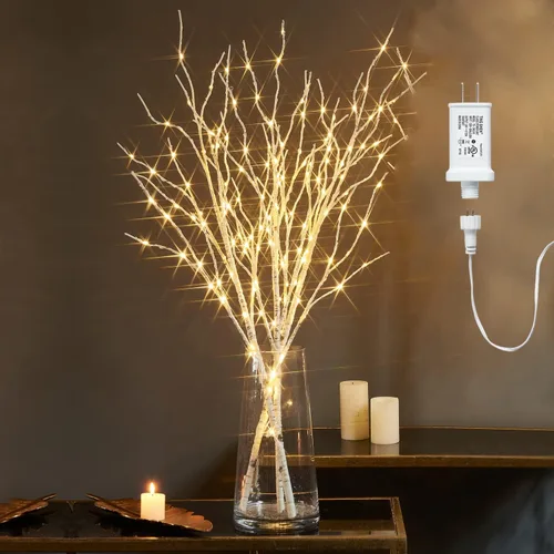 Vista 9 de Fudios Rama Iluminada Enchufable con Temporizador Ramas de Sauce con Luces de Hadas para Florero Ramita de 32 Pulgadas 150 LED Decoración de Fiestas