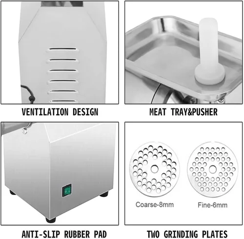 Vista 4 de 122Kg/H Heavy Duty Max Powerful Home Portable Sausage Stuffer Meat Mincer Food Processor