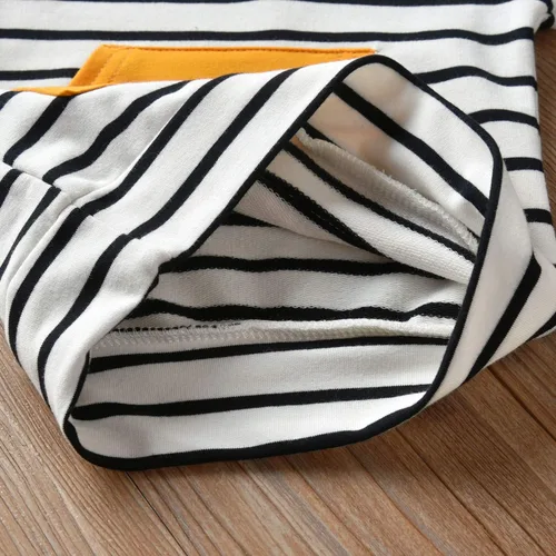 Vista 5 de Conjunto de sudadera con capucha de manga larga a rayas para bebés y niños pequeños