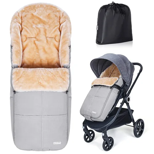 Vista 9 de Orzbow Saco universal para cochecito, bolsa de invierno para cochecito de bebé, saco de dormir cálido de forro polar coral para clima frío