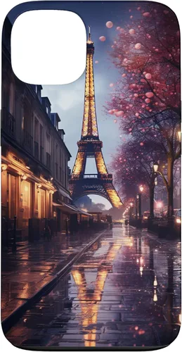 Vista 7 de iPhone 11 Escénica Torre Eiffel París Francia por la noche Bokeh Majestic Case