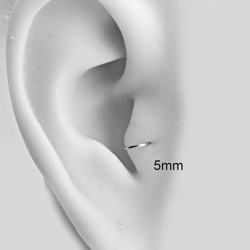 Vista 3 de Aretes de aro de oro sólido para mujeres, hombres, aretes de aro para cartílago, hélix, rook, nariz cantada, agujero para lóbulo de oreja, ligeros