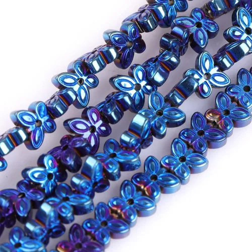 Vista 13 de Cuentas de hematita para hacer joyas, piedras preciosas semipreciosas de 0.394 x 0.551 in, color azul con revestimiento metálico, 15 pulgadas JOE