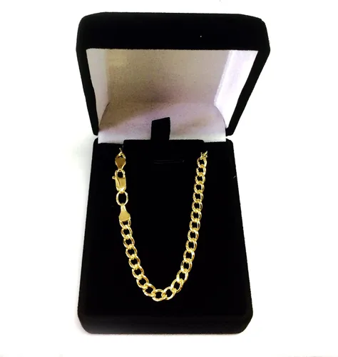 Vista 5 de Jewelry Affairs 14K Yellow Gold Filled Solid Curb Chain Necklace, 3.6mm