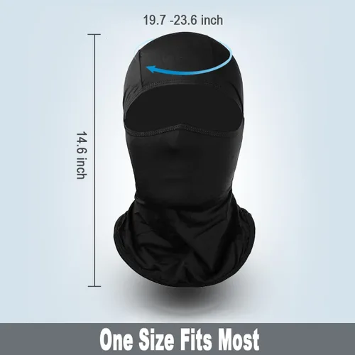 Vista 8 de Achiou - Pasamontañas con Máscara Facial, Máscara de Esquí para Hombres y Mujeres de Fútbol, Ligera Sheisty, Ninja Sheisty Capucha Solar UV