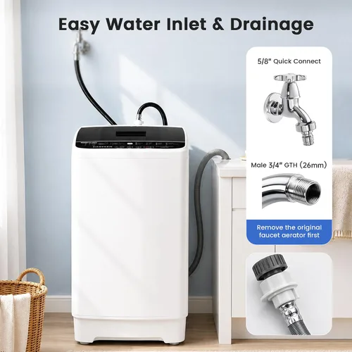 Vista 4 de BANGSON 1.08 Cu.Ft Portable Washing Machine for Apartments, White