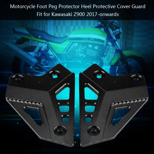 Vista 8 de Reposapiés Pie Peg Protector Talón Protector para Kawasaki Z900 2017-(negro)
