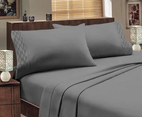 Vista 15 de Pentagon Collection Series - Juego de sábanas en relieve resistentes a las arrugas (individual, borgoña)
