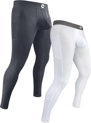 Vista 18 de RM Real Men Leggings de nailon para correr, tamaño de bolsa personalizada ABCD, cintura XS-5XL, pantalones de yoga, medias, capa base para clima