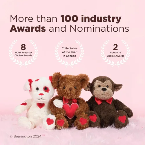 Vista 4 de Bearington I Love You More Oso de San Valentín - Oso de peluche de San Valentín suave y tierno de 6" con pelaje esponjoso - Adorable oso de peluche