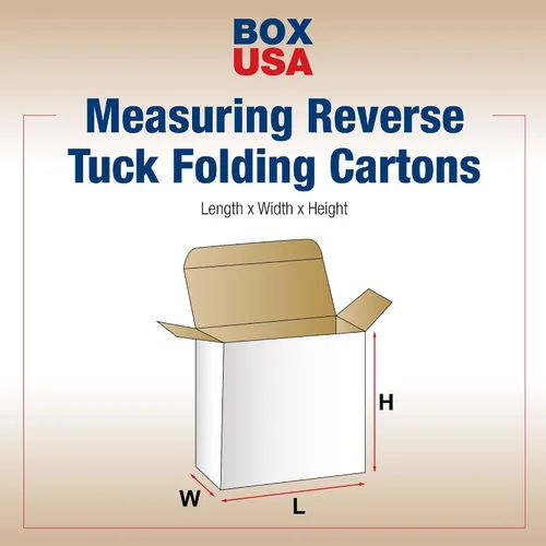 Vista 2 de BOX USA BRTC38W Reverse Tuck - Cajas plegables, 4 "x 1 5/8" x 4", blanco (paquete de 500)