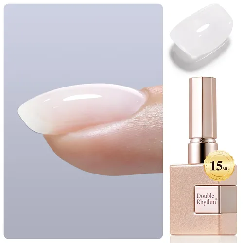 Vista 16 de Double Rhythm - Gel de construcción transparente para uñas, fortalecedor de uñas en una botella, estructura de extensión gruesa de esmalte de gel