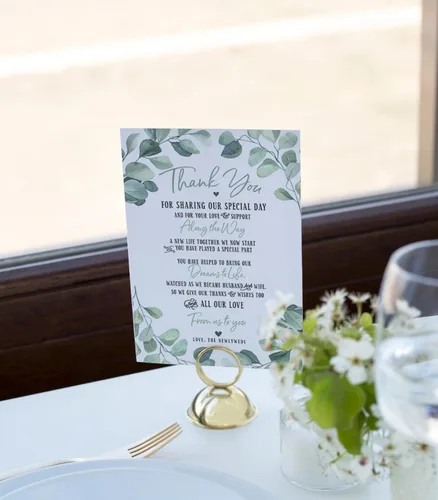 Vista 5 de Your Main Event Prints 50 tarjetas de decoración de eucalipto para boda, perfectas para añadir a centros de mesa y decoraciones de boda