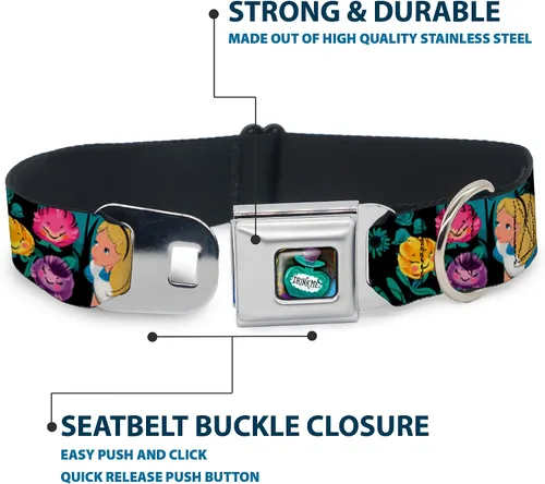 Vista 4 de buckle-down dc-wdy279-l dyhu Alicia en el País de las maravillas Drink Me botella Full Color perro collar, Large/15 – 26", Multicolor Poses, 9 to