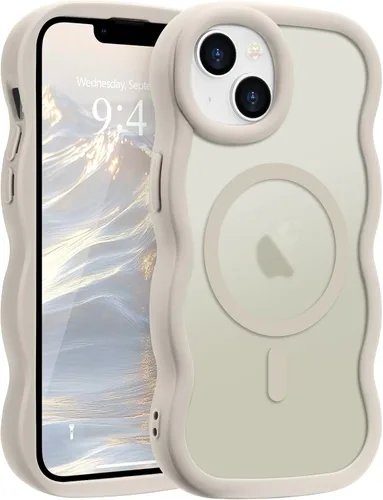 Vista 49 de Pepmune - Funda para iPhone 12 Pro Max con marco ondulado y estructura rígida, color mate claro, cubierta trasera unisex, compatible con Magsafe