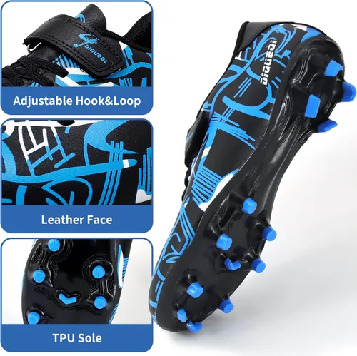 Vista 3 de Rhyme-Zeal Zapatos de fútbol para niños y niñas, atléticos para interiores y exteriores, zapatos de fútbol cómodos