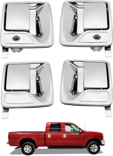 Vista 12 de Juego de manijas de puerta exterior (4 unidades), compatible con Ford F-250 Plástico negro