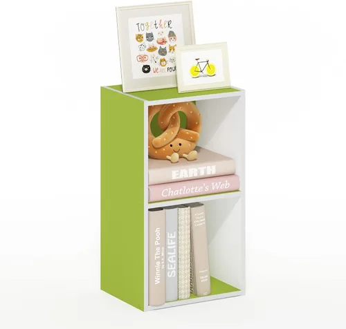 Vista 71 de Furinno PASIR - Estantería de libros de 2 niveles, estantería moderna de 9 x 12 x 21, estanterías abiertas para sala de estar, dormitorio, oficina