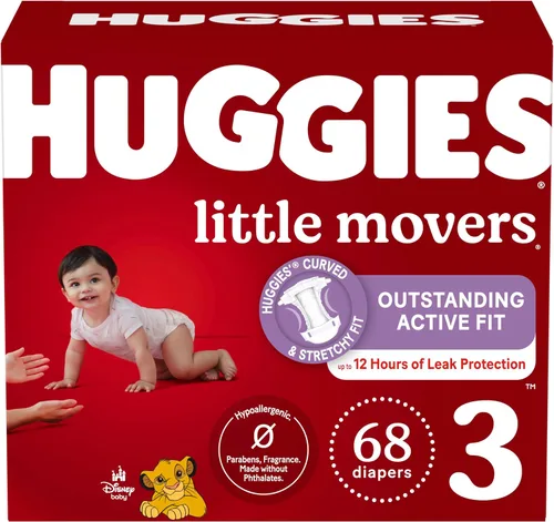 Vista 39 de Pañales Huggies tamaño 3, Little Movers para bebés, talla 3 (16-28 libras), 25 unidades, el empaque puede variar