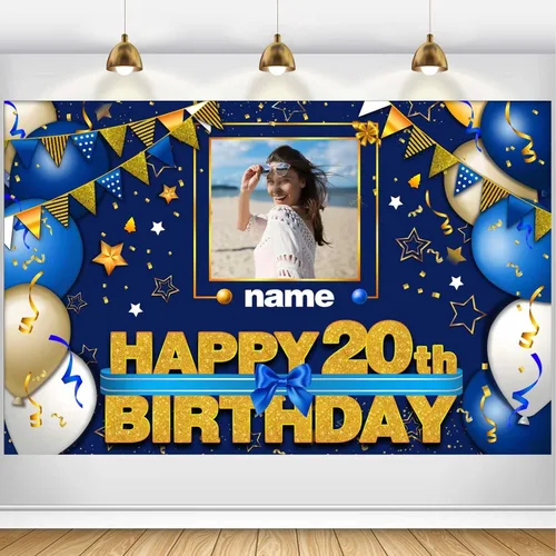 Vista 79 de Pancarta Personalizada de Decoraciones de Feliz Cumpleaños 101 - Telón de Fondo de 101 Años para Mujeres Hombres Niños Niñas Suministros de Fiesta
