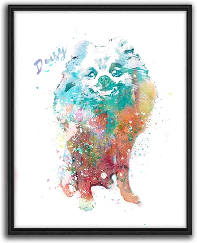 Vista 23 de Personal-Prints Regalo de arte personalizado para pared de perro, impresión artística moderna personalizada única de estilo acuarela La raza