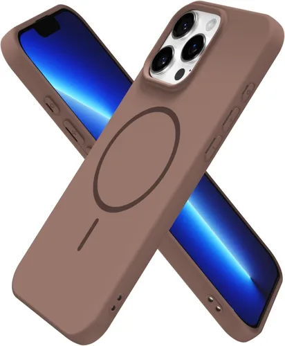 Vista 233 de Oakxco Funda de Silicona Mag Safe para iPhone 12 Pro Max, Funda Magnética Delgada y Fina Compatible con Carga Inalámbrica MagSafe, Bonita Funda