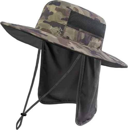 Vista 10 de BASSDASH Sombrero de pesca solar UPF 50+ resistente al agua con solapa desmontable para el cuello