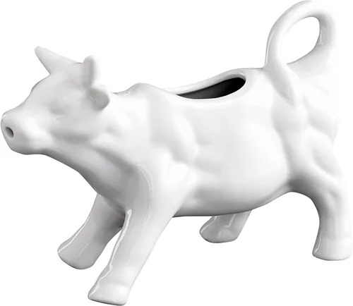 Vista 6 de HIC Kitchen Mini crema de vaca con asa, porcelana fina, 2 onzas, para servir leche, crema, jarabe, aderezos y salsas, juego de 2