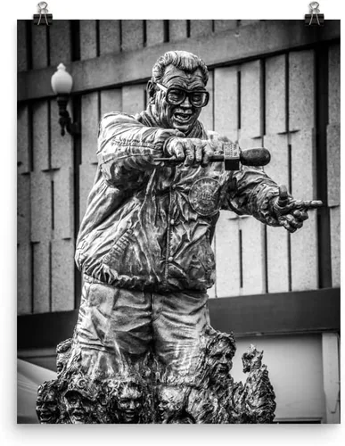 Vista 3 de 8x12 Inch Canvas Print: Harry Caray Picture, Chicago Wrigley Field Wall Art, Black and White Artwork, Sports Home Decor Photo Print, Baseball