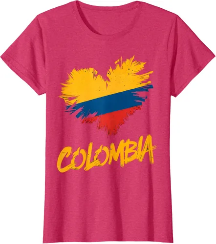 Vista 8 de Camiseta con la bandera del corazón de Colombia
