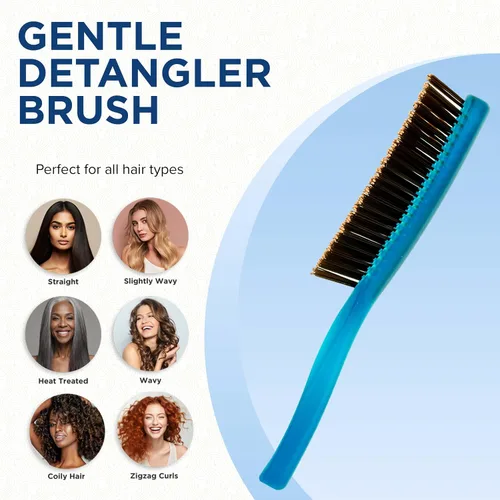 Vista 5 de Giorgio Gentle Blue Neon - Cepillo para el cabello de tamaño completo, 7.75 pulgadas, hombres, mujeres y niños, cepillo desenredante, masajeador