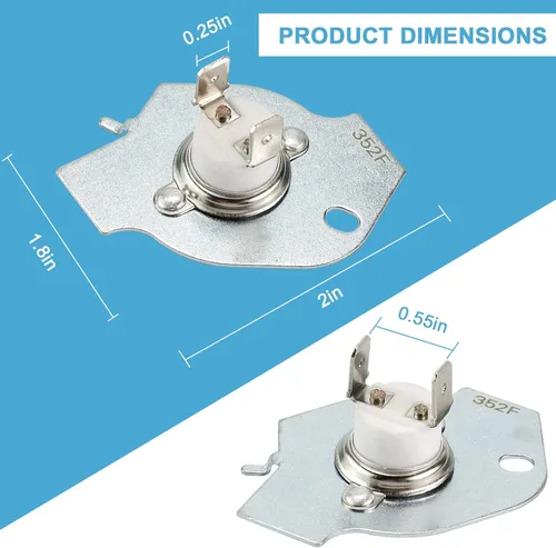 Vista 3 de AMI PARTS Fusible térmico de secadora de repuesto 3977394 Compatible con Whirlpool y Kenmore Reemplaza 80001 279548 695563 2796769 279769VP 3387812