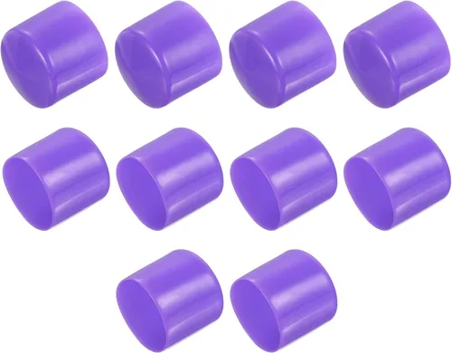 Vista 123 de uxcell 10 tapas de goma para extremos de 0.591 in de identificación, tapa de extremo redondo, protectores de rosca de tornillo, color negro
