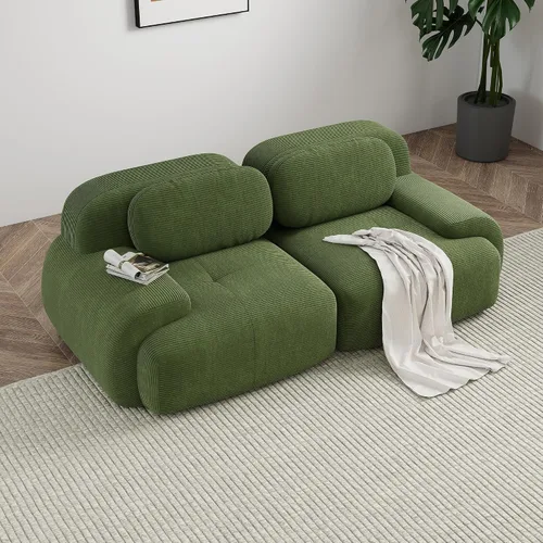 Vista 46 de Sofá sin hueso de 82 pulgadas, cómodo sofá cama de dos plazas, sofá comprimido con asiento profundo, sofá nube de pana para sala de estar