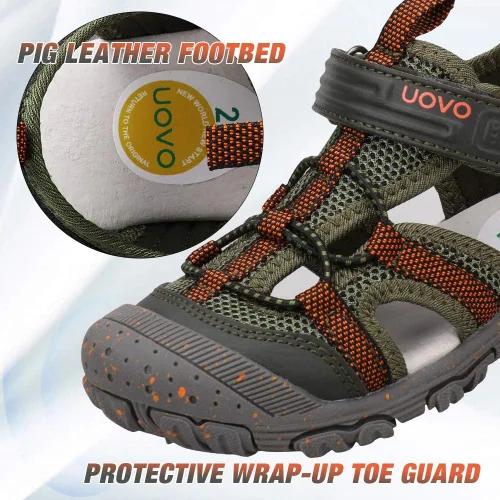 Vista 3 de UOVO Boys Girls Sandals Kids Summer Sandals Toddler Little Boys Closed Toe Athletic Hiking Outdoor Sport Sandals Size 6.5 Toddler to 3.5