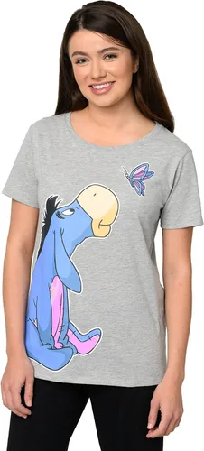 Vista 6 de Disney Camiseta para mujer Eeyore o Minnie Mouse Lean in Side Print Gris brezo