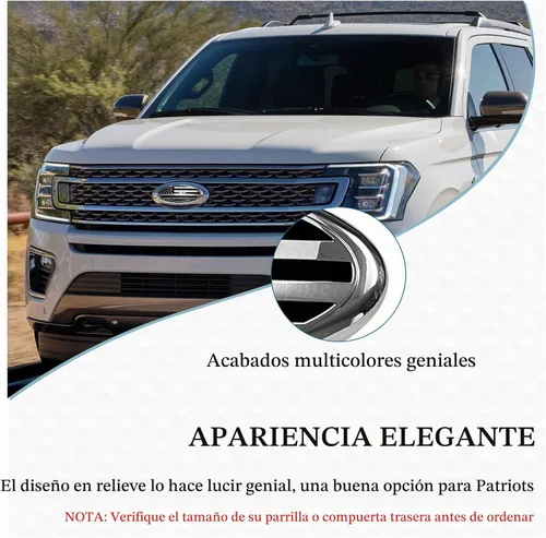 Vista 3 de Emblema de la Bandera de Estados Unidos para Parrilla Delantera, Calcomanía Ovalada de 9 Pulgadas para Compuerta Trasera, Placa de Identificación