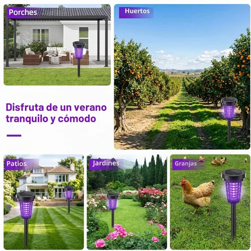Vista 8 de Exterminador solar de insectos para exteriores, paquete de 4 exterminadores