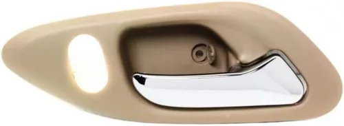 Vista 9 de Para Honda Accord 1998 99 01 2002 Manija de puerta interior delantera, lado del conductor Bisel beige con palanca cromada Con botón de bloqueo