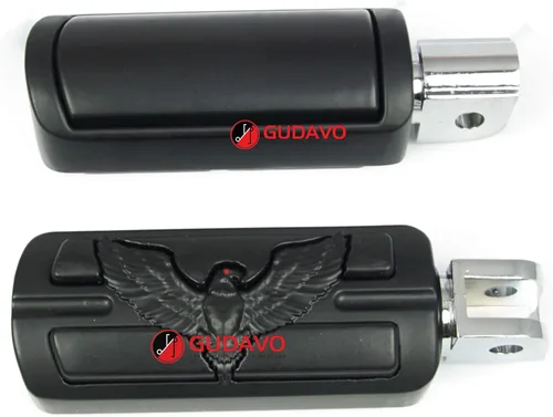 Vista 10 de Motocicleta cromo aluminio pie clavijas delantero pedal conductor clavijas con soportes para HONDA VF750 MAGNA 1996-2004 (G3I negro)