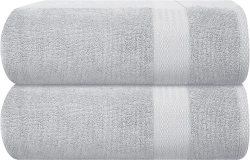 Vista 132 de GLAMBURG Juego de 2 Sábanas de Baño Extra Grandes de Algodón Premium de 700 GSM - 100% Algodón Peinado - 2 Sábanas de Baño 35x70 pulgadas - Calidad