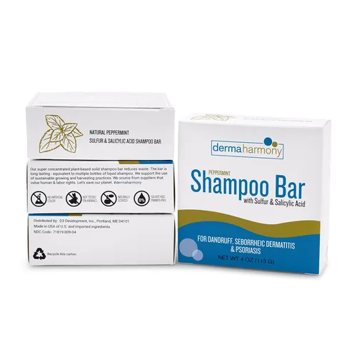 Vista 2 de Dermaharmony Barra de champú con ácido salicílico al 5% de azufre y 2% para la caspa (4 oz)