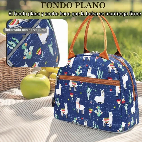 Vista 6 de Bolsa de almuerzo aislada FlowFly - Bolsa de asas organizadora para mujeres/hombres, Alpaca
