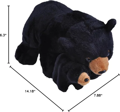 Vista 6 de Wild Republic Mom & Baby - Oso negro de peluche, juguete de peluche, regalos para niños, 15 pulgadas